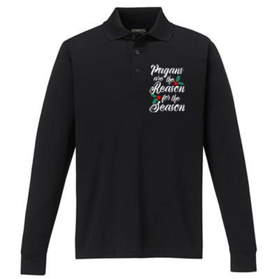 Winter Solstice Pagans Are The Reason For The Season Yule Performance Long Sleeve Polo