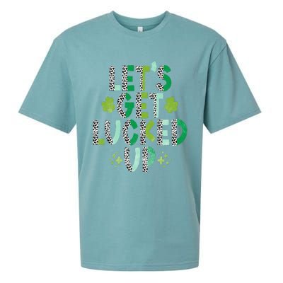 Women's St. Patrick's Day Lets Get Lucked Up Sueded Cloud Jersey T-Shirt