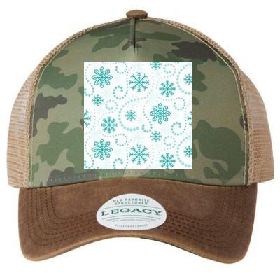 Winter Snowflakes Pattern Legacy Tie Dye Trucker Hat