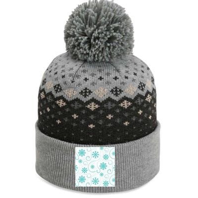 Winter Snowflakes Pattern The Baniff Cuffed Pom Beanie