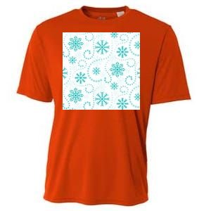 Winter Snowflakes Pattern Cooling Performance Crew T-Shirt