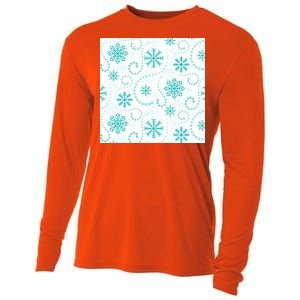 Winter Snowflakes Pattern Cooling Performance Long Sleeve Crew