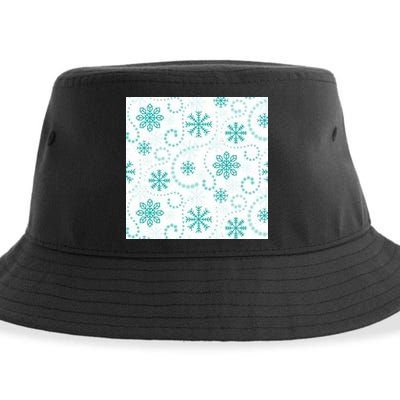 Winter Snowflakes Pattern Sustainable Bucket Hat