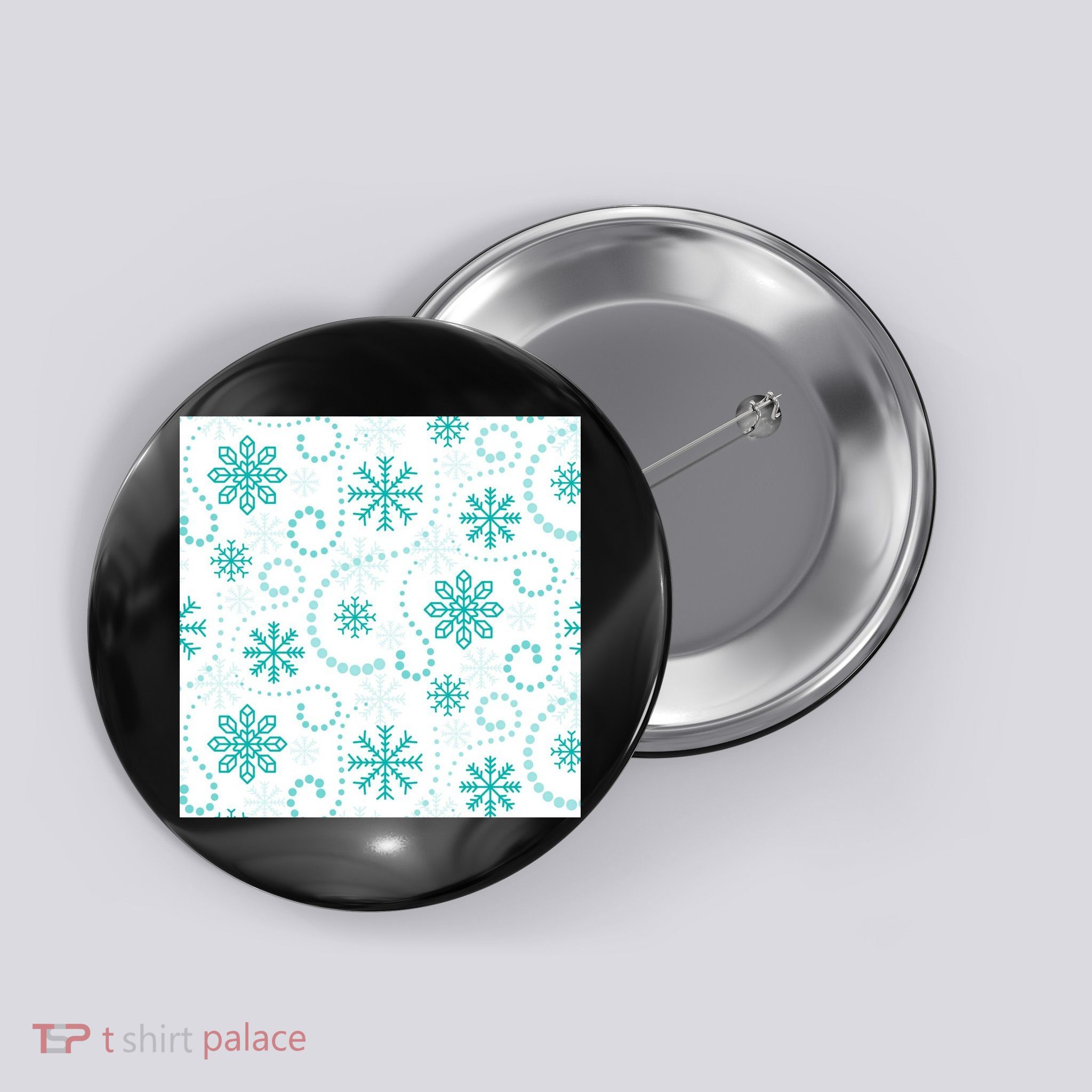 Winter Snowflakes Pattern Button