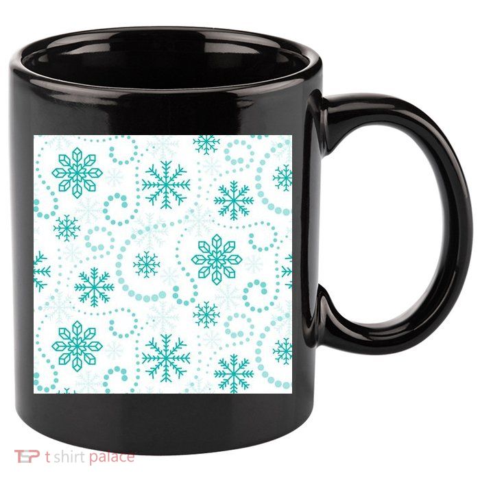Winter Snowflakes Pattern 11oz C Handle Ceramic Mug