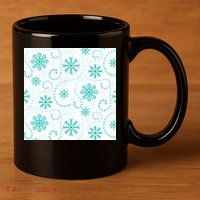 Winter Snowflakes Pattern 11oz C Handle Ceramic Mug