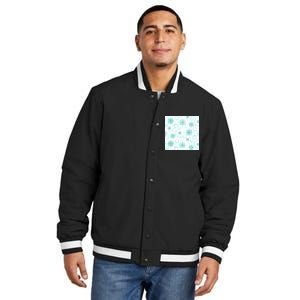 Winter Snowflakes Pattern Insulated Varsity Jacket