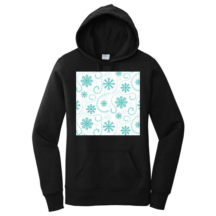 Winter Snowflakes Pattern Women's Pullover Hoodie