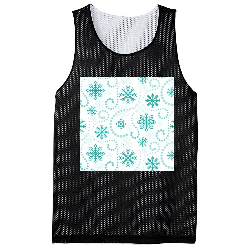 Winter Snowflakes Pattern Mesh Reversible Basketball Jersey Tank