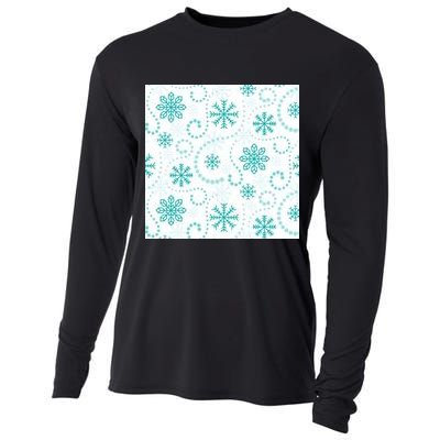 Winter Snowflakes Pattern Cooling Performance Long Sleeve Crew