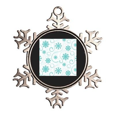 Winter Snowflakes Pattern Metallic Star Ornament