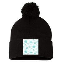 Winter Snowflakes Pattern Pom Pom 12in Knit Beanie
