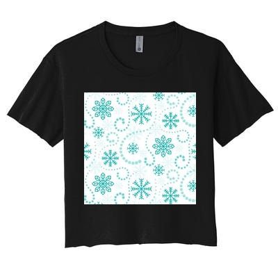 Winter Snowflakes Pattern Crop Top