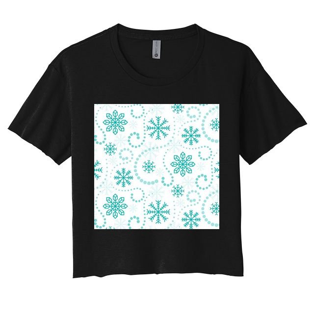 Winter Snowflakes Pattern Crop Top