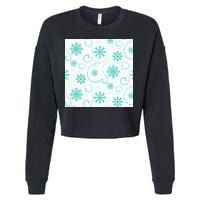 Winter Snowflakes Pattern Cropped Pullover Crew