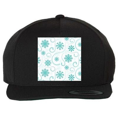 Winter Snowflakes Pattern Wool Snapback Cap