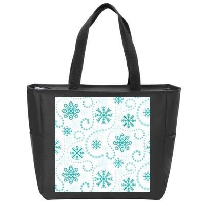 Winter Snowflakes Pattern Zip Tote Bag