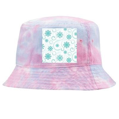 Winter Snowflakes Pattern Tie-Dyed Bucket Hat