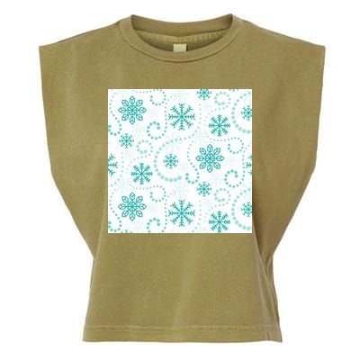 Winter Snowflakes Pattern Garment-Dyed Women's Muscle Tee