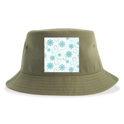 Winter Snowflakes Pattern Sustainable Bucket Hat