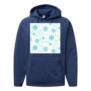 Winter Snowflakes Pattern Performance Fleece Hoodie