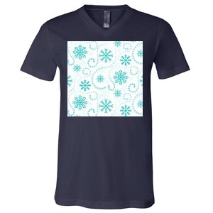 Winter Snowflakes Pattern V-Neck T-Shirt