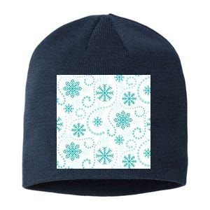 Winter Snowflakes Pattern Sustainable Beanie