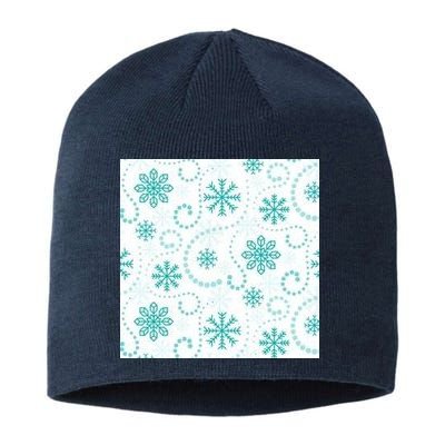 Winter Snowflakes Pattern Sustainable Beanie