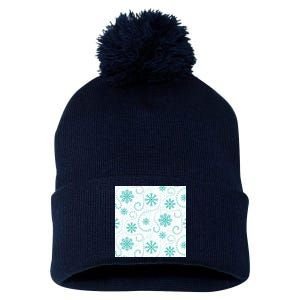 Winter Snowflakes Pattern Pom Pom 12in Knit Beanie