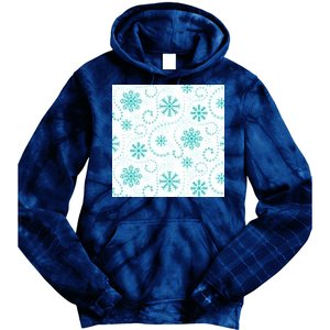 Winter Snowflakes Pattern Tie Dye Hoodie