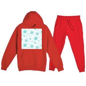 Winter Snowflakes Pattern Premium Hooded Sweatsuit Set