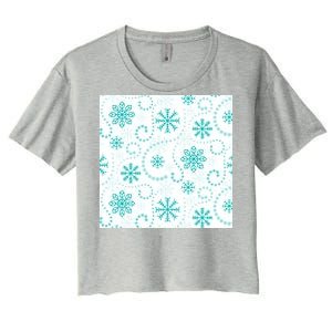 Winter Snowflakes Pattern Women's Crop Top Tee