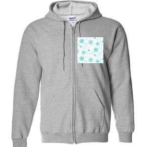 Winter Snowflakes Pattern Full Zip Hoodie