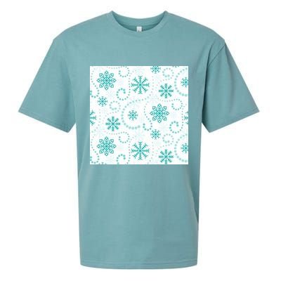 Winter Snowflakes Pattern Sueded Cloud Jersey T-Shirt