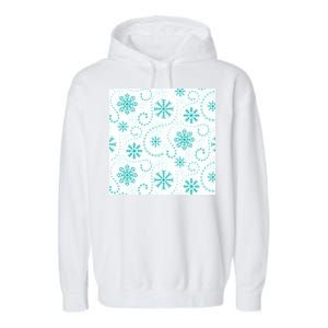 Winter Snowflakes Pattern Garment-Dyed Fleece Hoodie