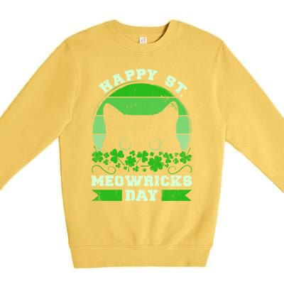 Wo St Patricks Day Outfit Cat Owner Cat Lover Gift Premium Crewneck Sweatshirt