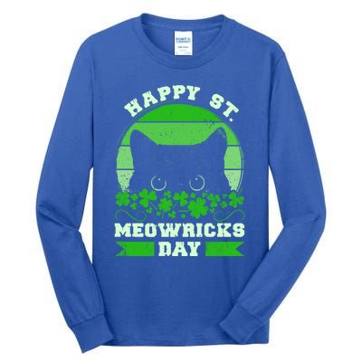 Wo St Patricks Day Outfit Cat Owner Cat Lover Gift Tall Long Sleeve T-Shirt