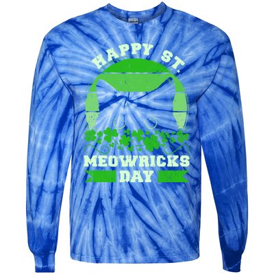 Wo St Patricks Day Outfit Cat Owner Cat Lover Gift Tie-Dye Long Sleeve Shirt