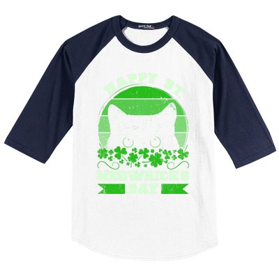 Wo St Patricks Day Outfit Cat Owner Cat Lover Gift Baseball Sleeve Shirt