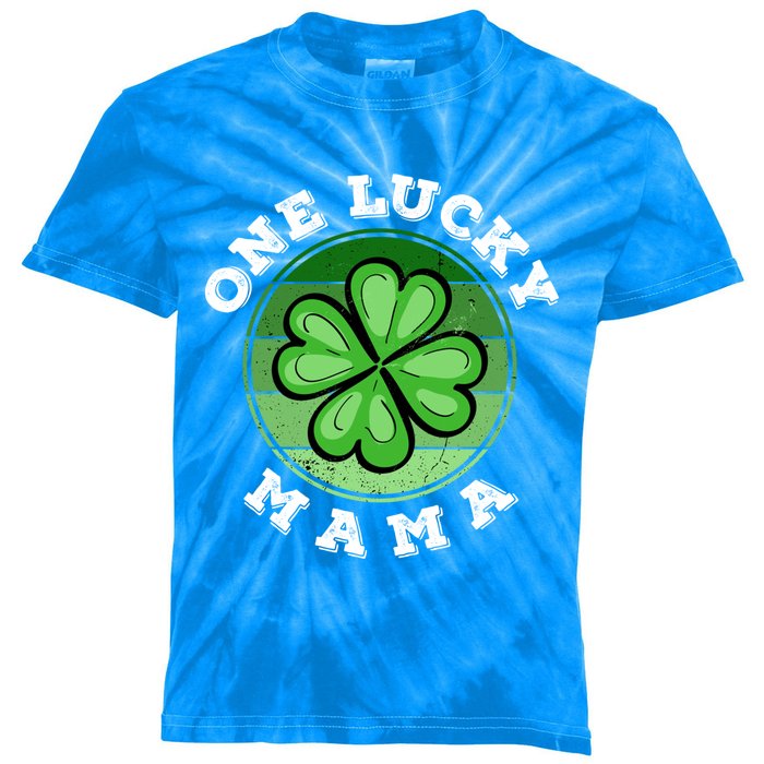 Wo St Patricks Day Irish Costume One Lucky Mama Pregnancy Gift Kids Tie-Dye T-Shirt