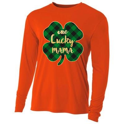 Wo St Patrick's Day Gift For Moms Cute One Lucky Mama Gift Cooling Performance Long Sleeve Crew