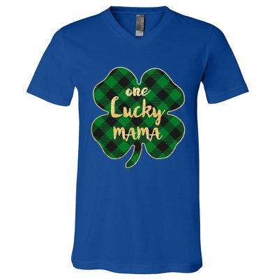 Wo St Patrick's Day Gift For Moms Cute One Lucky Mama Gift V-Neck T-Shirt