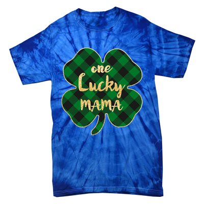 Wo St Patrick's Day Gift For Moms Cute One Lucky Mama Gift Tie-Dye T-Shirt