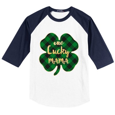 Wo St Patrick's Day Gift For Moms Cute One Lucky Mama Gift Baseball Sleeve Shirt