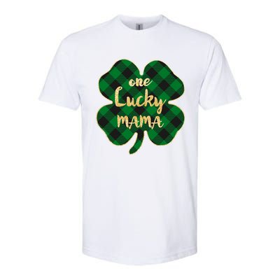 Wo St Patrick's Day Gift For Moms Cute One Lucky Mama Gift Softstyle CVC T-Shirt