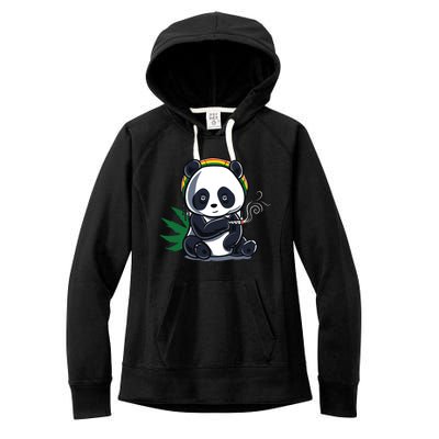 Weed Smoking Panda Gift Marijuana Cannabis Thc Stoner Gift Cool Gift Women's Fleece Hoodie