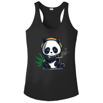 Weed Smoking Panda Gift Marijuana Cannabis Thc Stoner Gift Cool Gift Ladies PosiCharge Competitor Racerback Tank