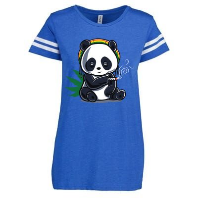 Weed Smoking Panda Gift Marijuana Cannabis Thc Stoner Gift Cool Gift Enza Ladies Jersey Football T-Shirt