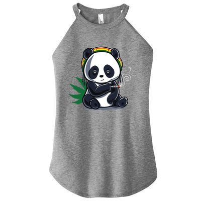 Weed Smoking Panda Gift Marijuana Cannabis Thc Stoner Gift Cool Gift Women's Perfect Tri Rocker Tank