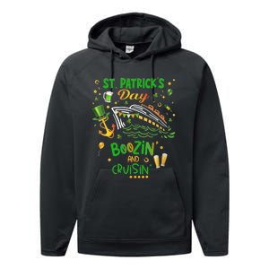 Wo St Patricks Day Cruise Matching Cruising Boozing Drinking V-Neck Performance Fleece Hoodie